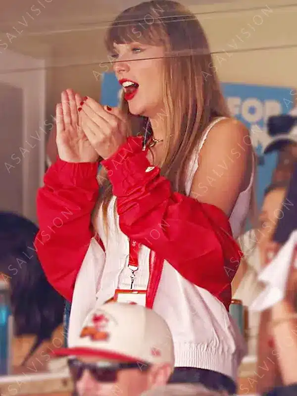 Kansas City Chiefs Red and White Taylor Swift Bomber Jacket