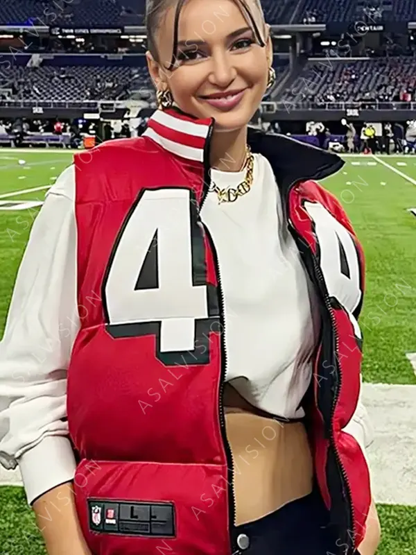 Kristin Juszczyk 49ers Red Puffer Vest