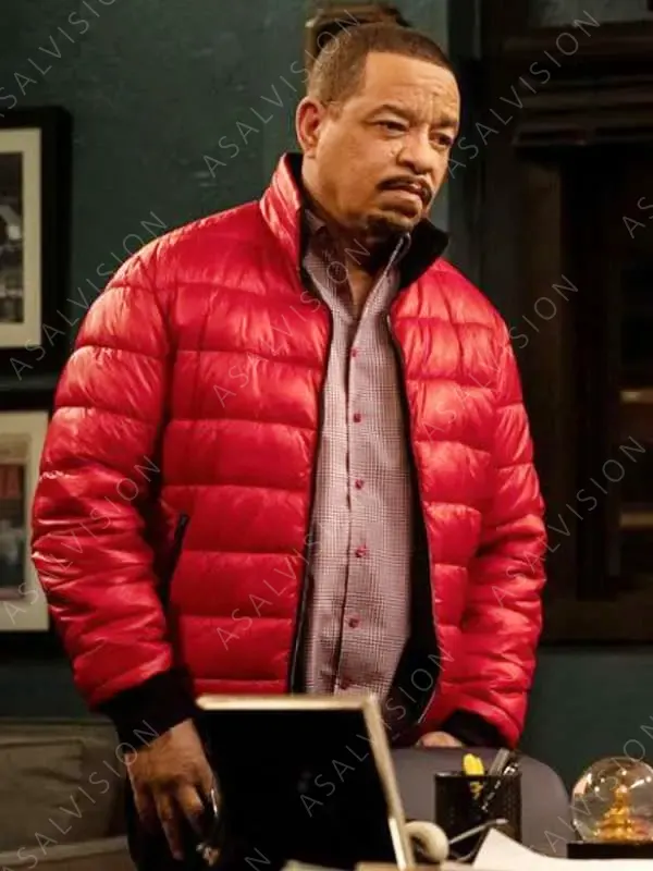 Law and Order SVU Odafin Tutuola Red Puffer Jacket