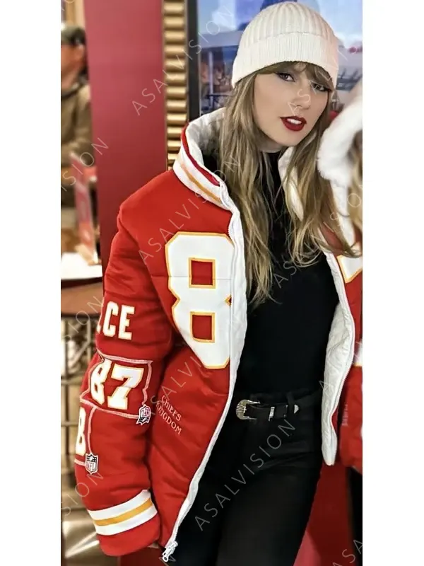Taylor Swift Kelce Puffer Red Jacket For Men And Women