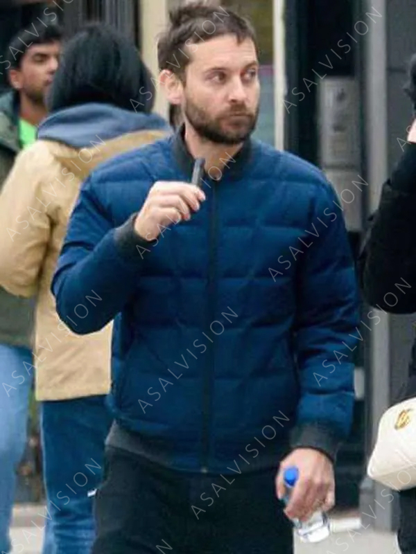 Tobey Maguire Spider-Man No Way Home Puffer Blue Jacket