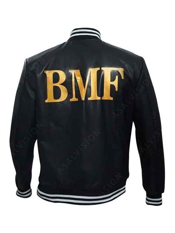 BMF Varsity Black Bomber Letterman Jacket