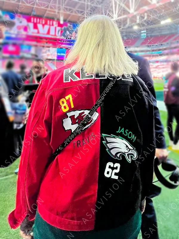 Kansas City Chiefs and Eagles 2023 Donna Kelce Super Bowl Jacket