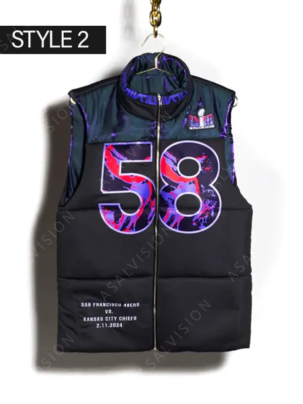 Kristin Juszczyk NFL Super Bowl LVIII Black Puffer Vest