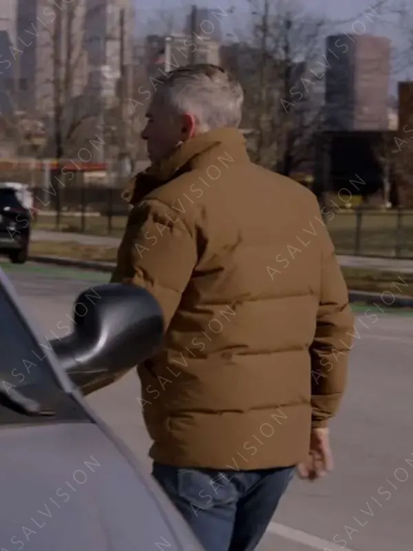 TV Series Chicago Fire David Eigenberg Brown Puffer Jacket