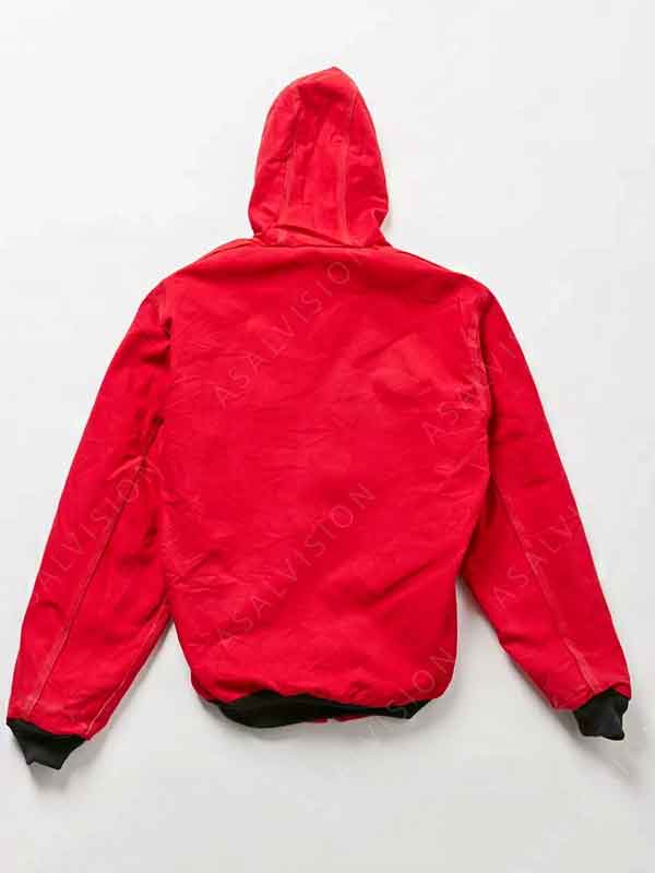 Vintage Red Carhartt Hooded Bomber Cotton Jacket