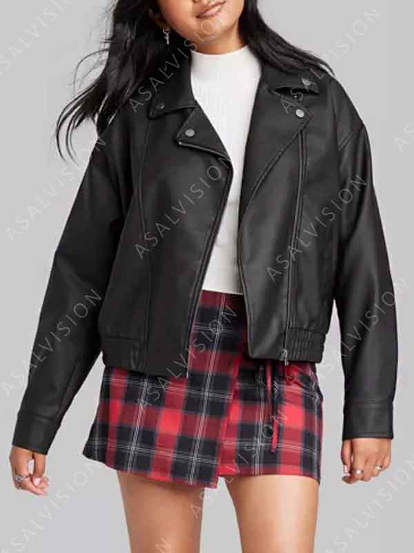 Women’s Wild Fable Black Leather Motorcycle Jacket