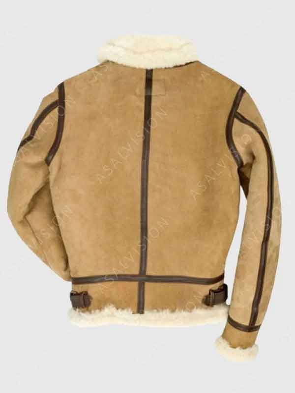 B3 Bomber Soft Shearling Suede Leather Jacket