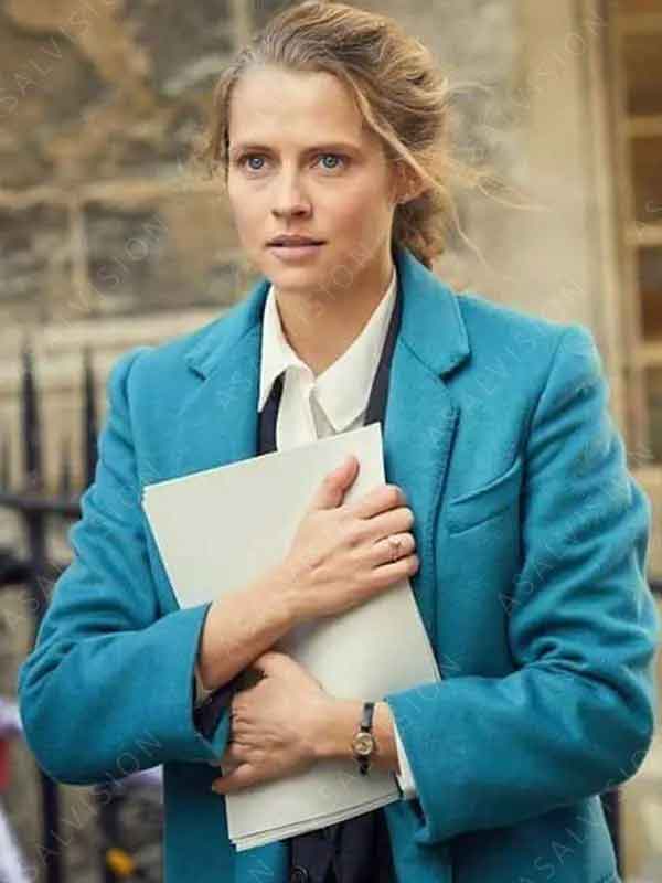 Diana Bishop A Discovery of Witches Teresa Palmer Blue Trench Wool Coat