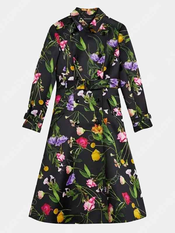 Elsbeth 2024 Carrie Preston Black Floral Coat