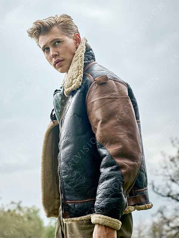 Masters Of The Air Austin Butler Shearling Leather Jacket
