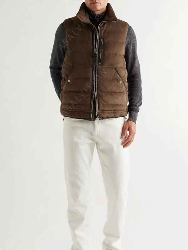 Suede Leather Vest For Mens